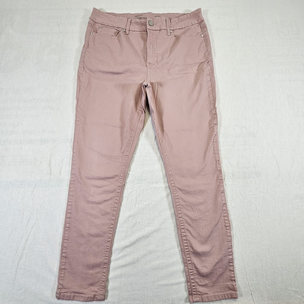 Seven7 Jeans Womens 16 Pink Tummyless High Rise Skinny Ankle Stretch Denim‎